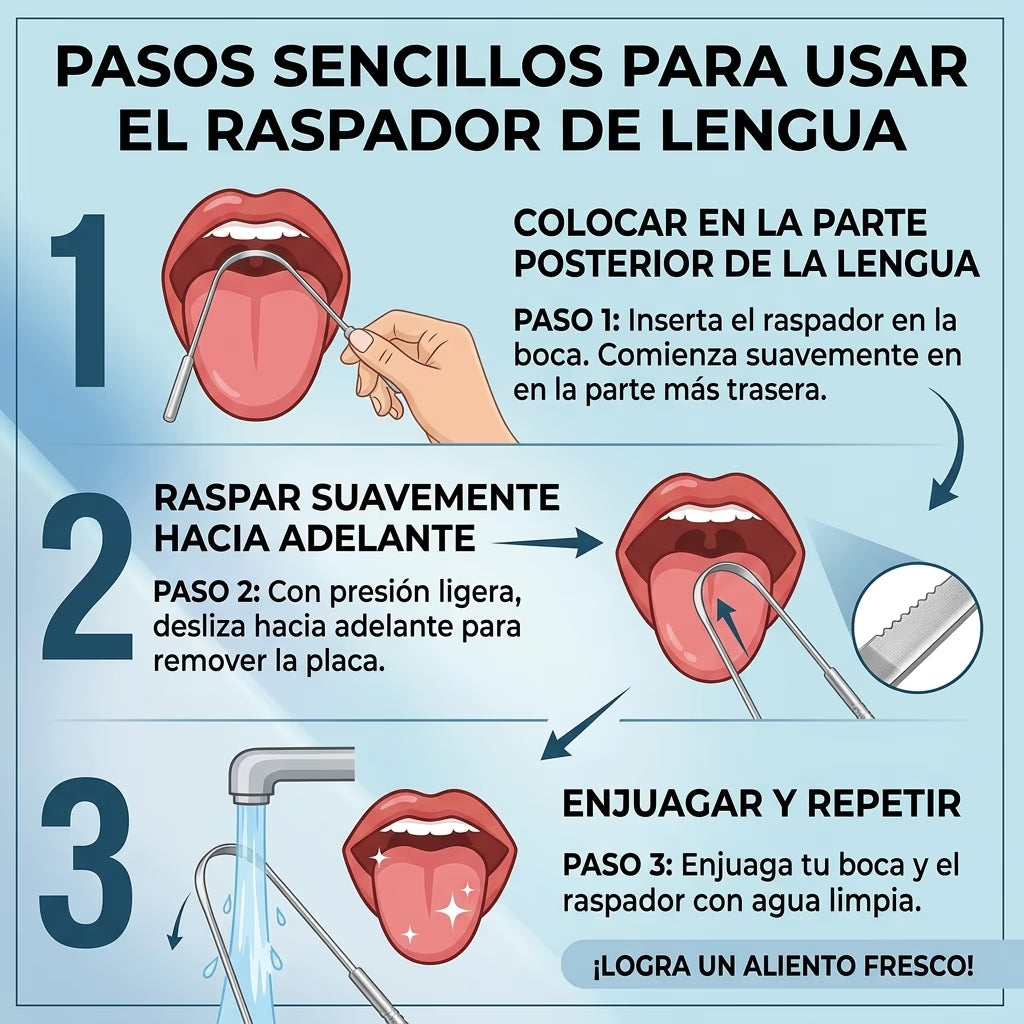 Raspador de Lengua de Acero Inoxidable